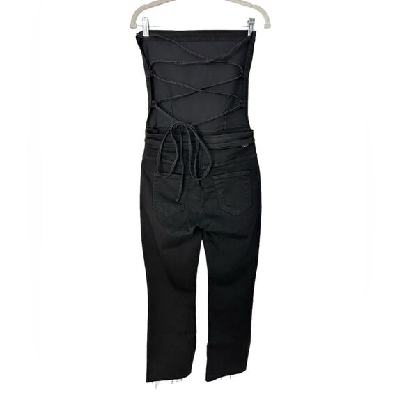 Mother Tie Back Hustler Ankle Fray Overalls | 29 - Picture 6 of 15